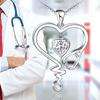 Creative Stethoscope Heart-shaped Pendant Necklace, Exquisite Jewelry for Daily Wear, Nurse's Day Gift, Holiday Gift