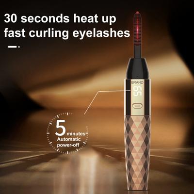 Portable Heated Eyelash Curler with LCD Display 2 Temp Settings USB Rechargeable Electric Eyelash Curler Long Lasting Lash Lifting Natural Curling