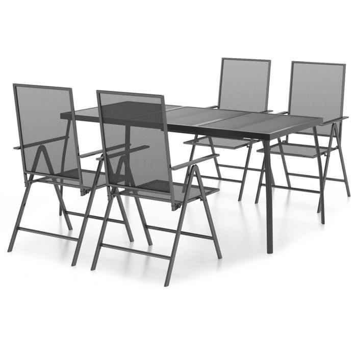 VidaXL Ensemble à manger de jardin 5 pcs anthracite acier, ensemble de salle à manger, ensemble de salle à manger 3187982