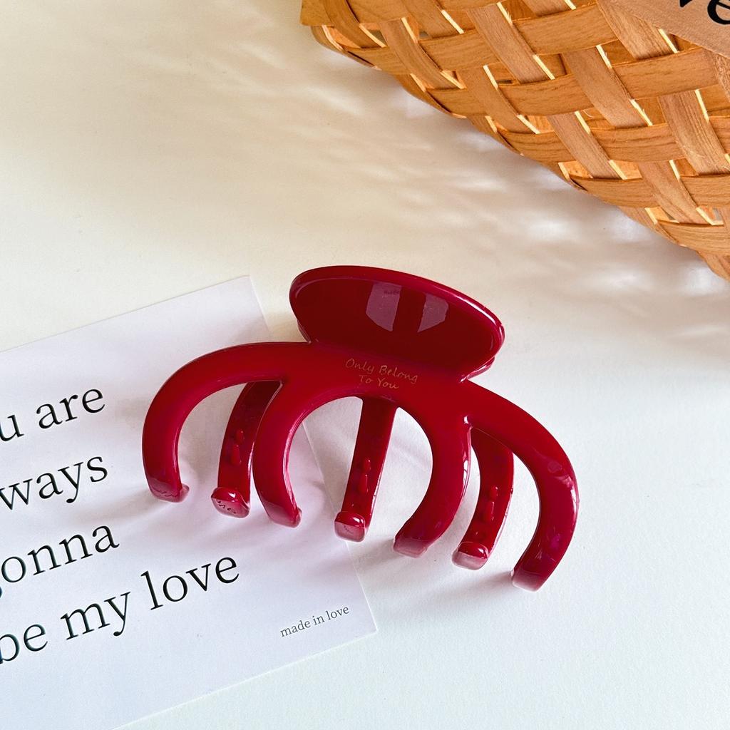 Fashionable Versatile Red Big Hair Claw Clip Ideal For Everyday And Events Special