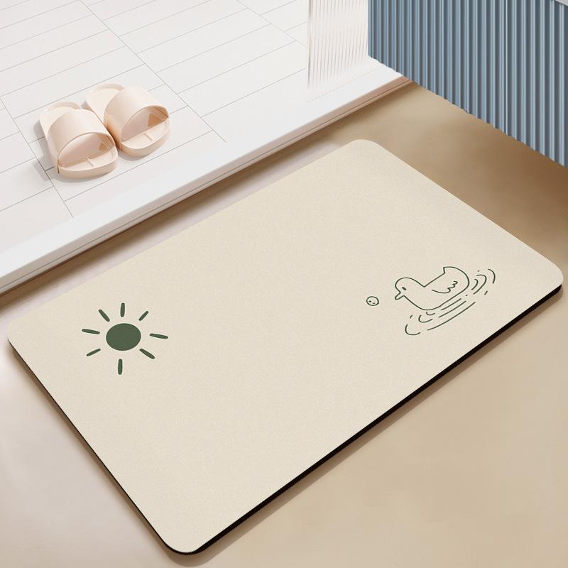 

Современный простой ветряной молочный цвет бытовой диатомовый грязевой коврик простой расширенный сенсорный коврик для ванной комнаты нескользящий впитывающий коврик 50x80cm