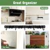 Stainless Steel Wall-Mounted Garden Tool Organizer Rack – Multi-Tool Holder with Hooks – Space-Saving Storage for Home, Kitchen, or Garage