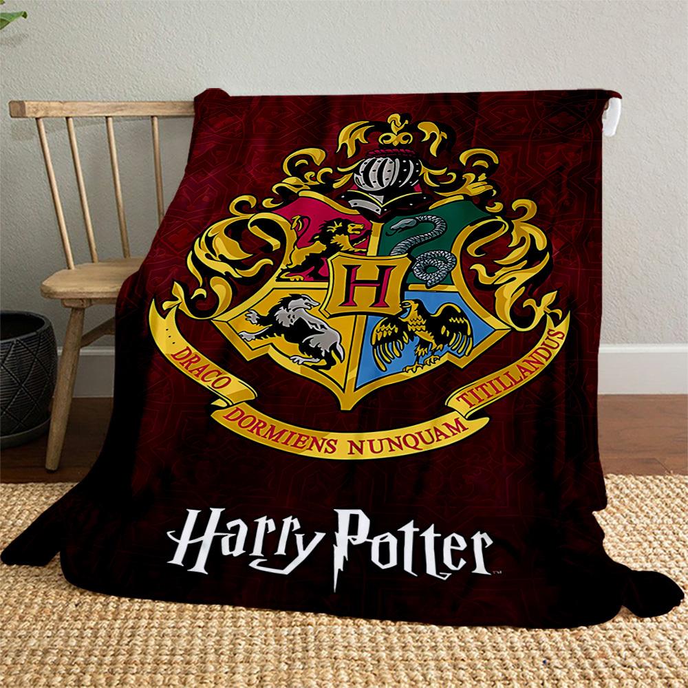 1pc Cresta de Hogwarts Harry Potter Manta de Franela para Exteriores Todas las Estaciones Suave Calidez, Decoración del Hogar 1031167