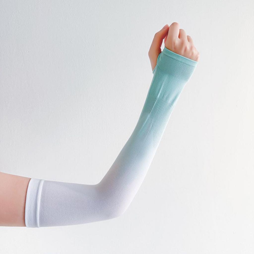 Unisex Summer UV Protection Arm Sleeves Gradient Color Ice Silk Cooling Sleeves
