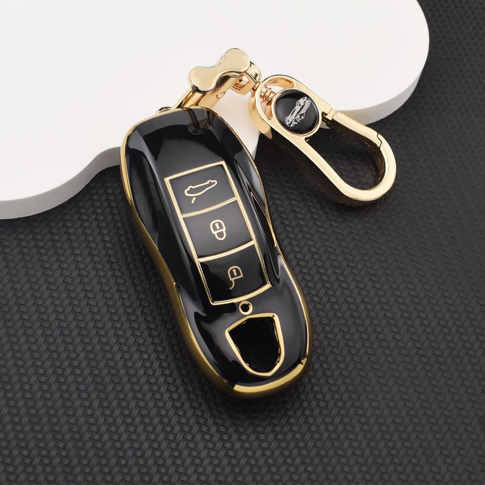 3 Buttons Full Protection Key Case Cover For Porsche Cayenne Macan Panamera 911 718 Cayman 918 958 Remote Key Fob Shell