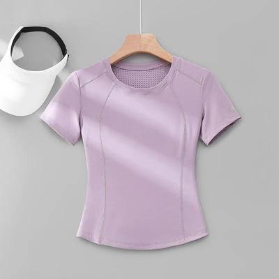 Top Sportivo da Donna Slim Fit a Maniche Corte Asciugatura Rapida Maglietta da Yoga Allenamento