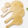New Small Portable Bamboo Makeup Mirror Handmade Handle Round Cosmetic Mirror with Single Handle Personal Vanity Handheld Mirror