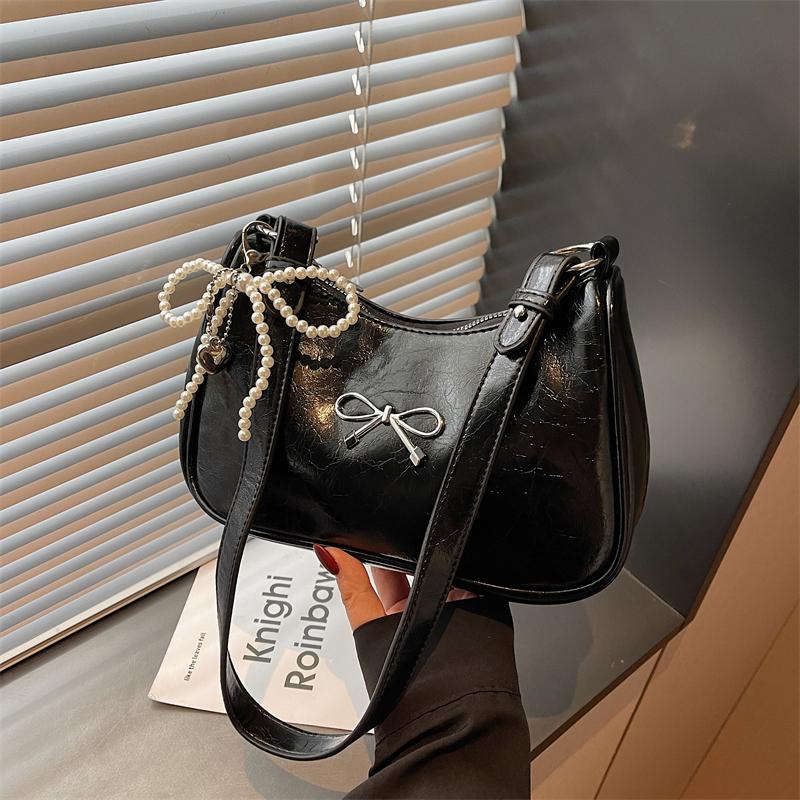 Schultertaschen Schleife Designer Handtaschen Anhänger senden Mode PU Handtaschen Reißverschluss Pendeltasche Achseltasche für Damen