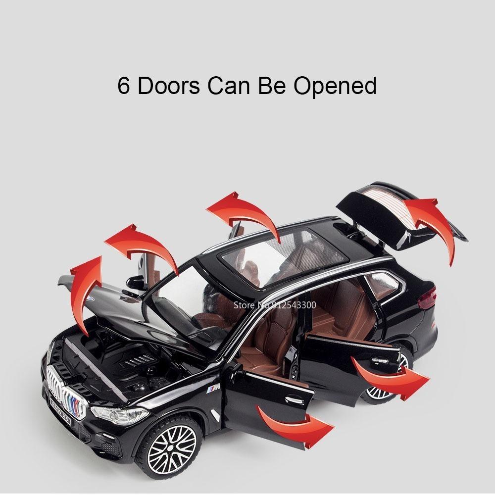 1:32 X5 M4 Sports Car Toy Model Metal Body Plastic Chassis High Simulation Vehicle Sound Light Models Toys Boys Interactive Gift
