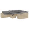VidaXL Salon de Jardin avec Coussins 10 pcs, Canapés de Terrasse, Ensemble de Meubles de Patio, Mobilier d'Extérieur, Beige 3255386
