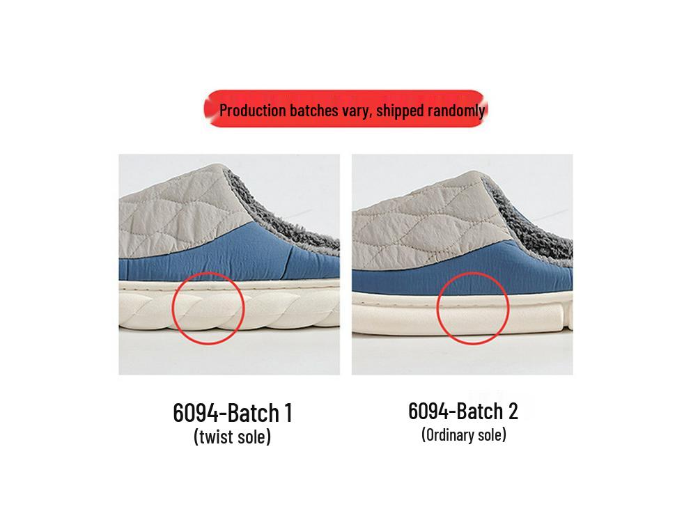 Men's Waterproof Cotton Slippers: Indoor, Plus Velvet, Warm, Thick-Soled for Autumn & Winter