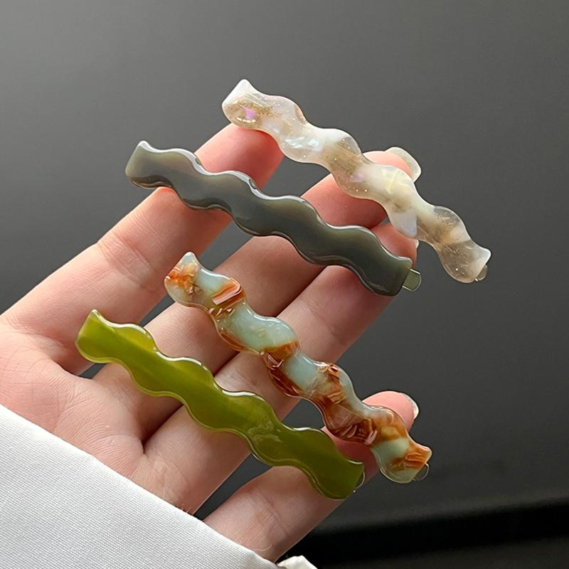 2pcs/set Acetate Hair Clip Wave Geometric Hairpins Side Pins Sweet Cute Women Hair Accessories