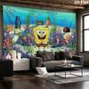 Yellow Sponge Cartoon Wall Tapestry Aesthetic Wall Hanging Printed Fabric Blanket Decorative Tapestries for Bedroom Living Room Home Decor