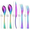 5PCS Service for 1 Matte Black Dinnerware Cutlery Set with Steak Knife Family Eating Utensils 18/10 Stainless Steel Flatware Silverware