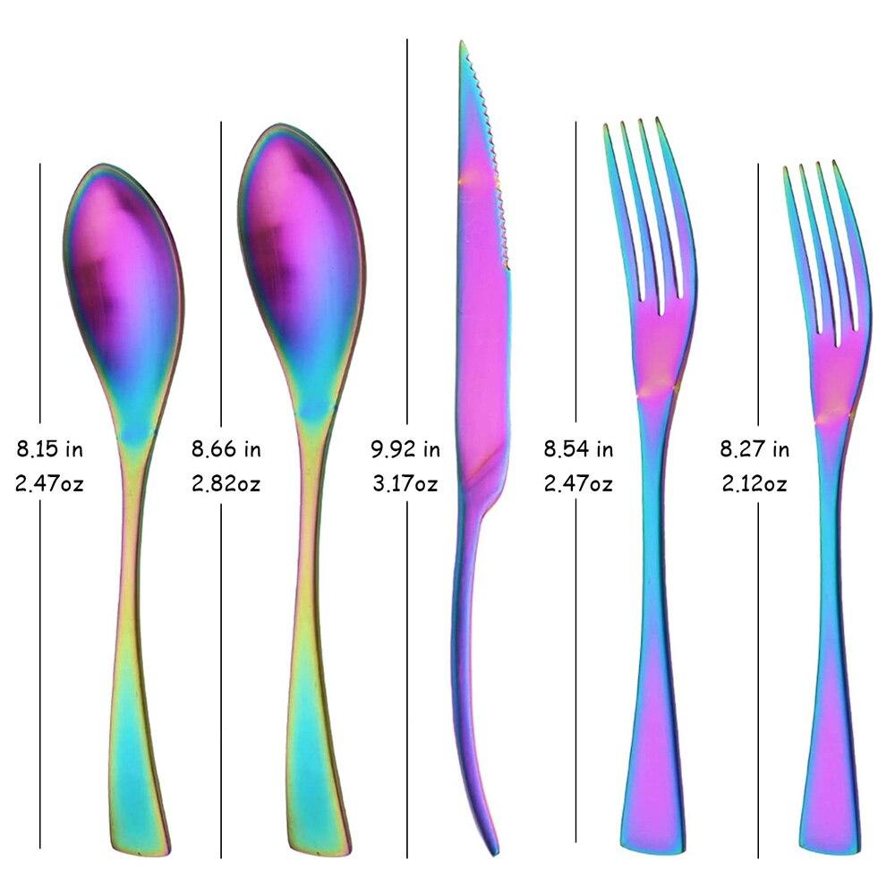 5PCS Service for 1 Matte Black Dinnerware Cutlery Set with Steak Knife Family Eating Utensils 18/10 Stainless Steel Flatware Silverware