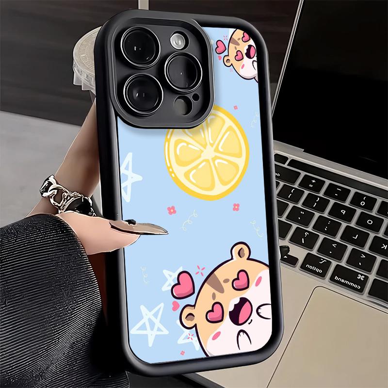 Phone Case for iPhone 17 Air 16E 15 16 Pro Max Cartoon Cute Hamster Cover 14 Plus 13 12 Mini Soft Shell Silicone Fundas