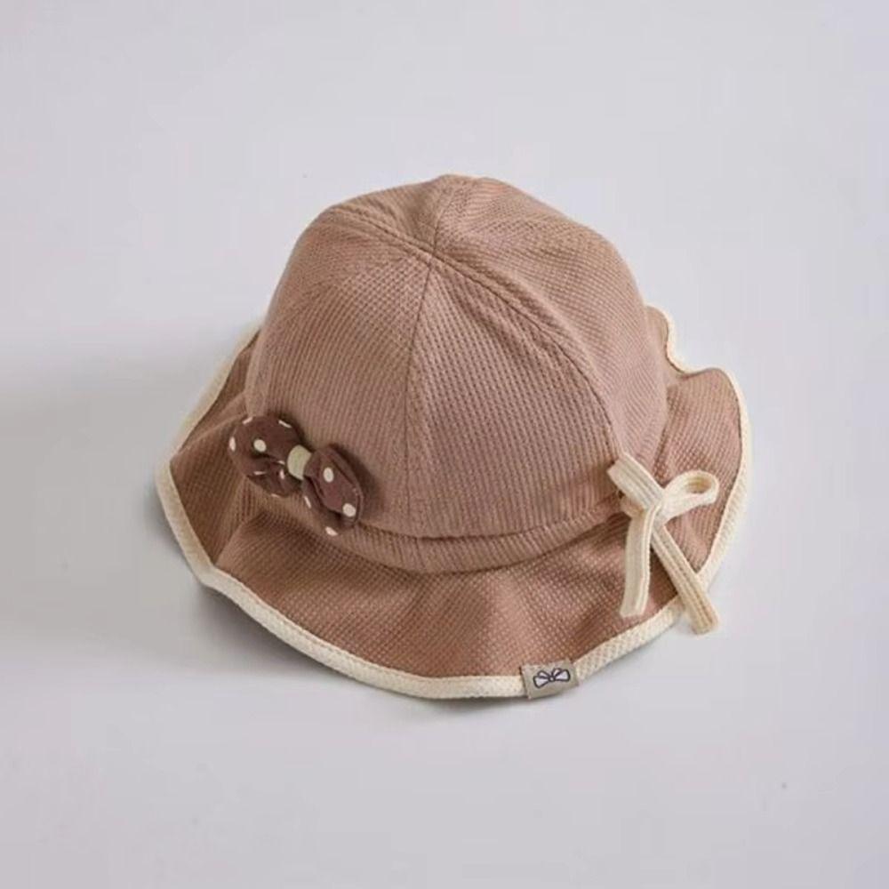 Ruffle Bows Fisherman Hat Breathable Baby Sun Visor Hat Fashion Baby Bucket Hat  Outdoor