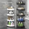 Multi-Tier Corner Storage Rack Large Capacity Rolling Cart Storage Rack  Bathroom