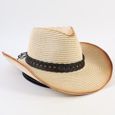 Beliebter Europäischer und Amerikanischer Western Cowboy Strohhut Damen- und Herrenmode Sonnenschutz Strohhut Outdoor Western Cowboyhut