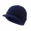 Earflap Short Brim Beanie Cap Thicken Add Plush Lined Hat Fashion Warm Knitted Peaked Cap  Winter
