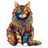 Cat Pattern Wooden Puzzle Animal Shape Wood Puzzles Unique Cat Shapes Jigsaw Puzzle Alien Animal Jigsaw Puzzle Educational Toys