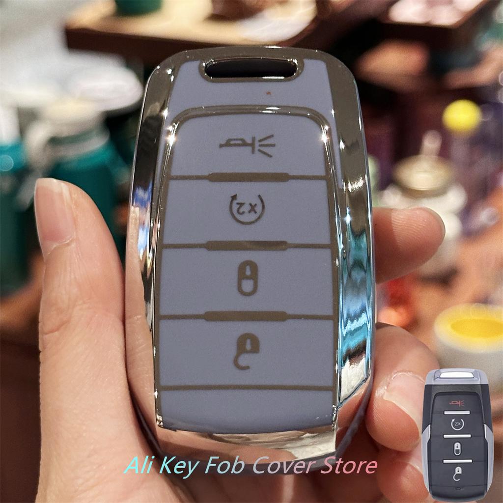 Key Fob Cover with Keychain Lanyard for Jeep 2019-2022 Dodge RAM 1500 2500 3500 4500 5500