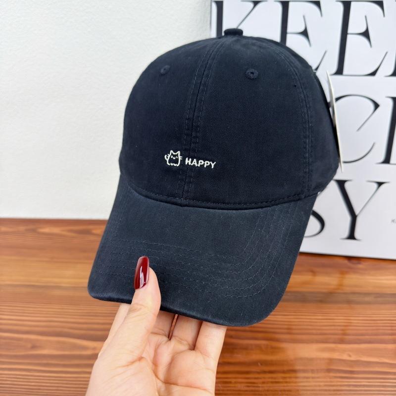 Simple and versatile embroidered letter baseball cap children spring and autumn fashion show face small big head circumference peaked cap men