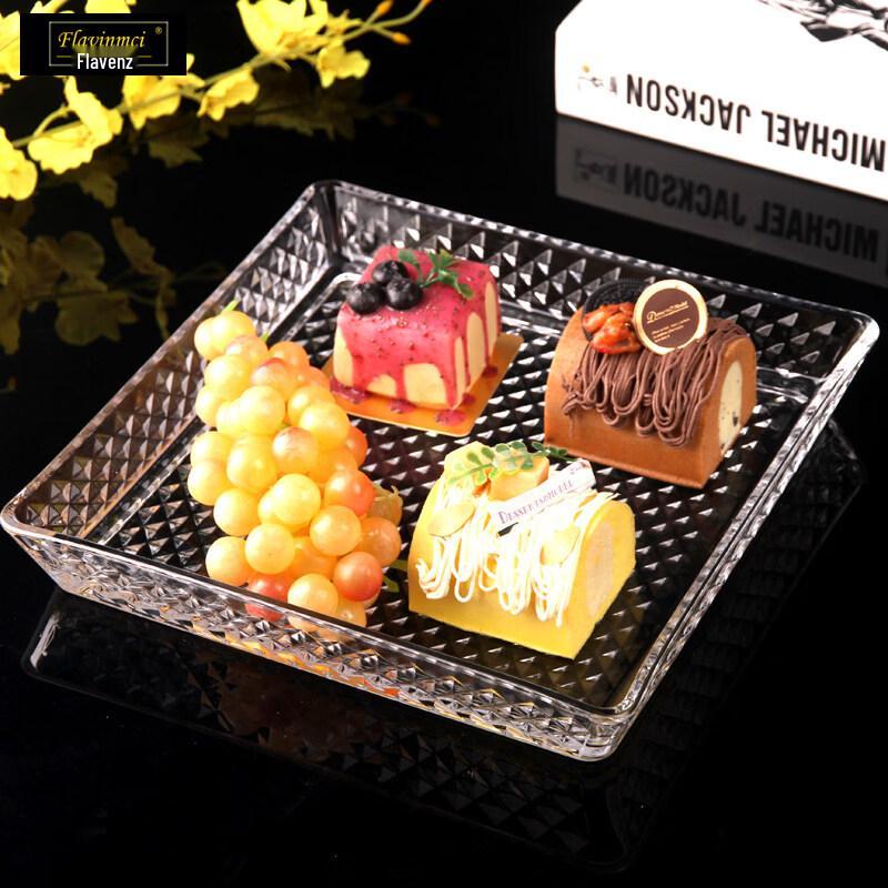 Flavinmci Glass Dessert and Snack Plate