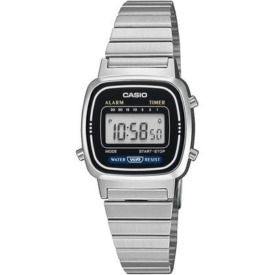 Casio LA670WD-1 Women's Digital Watch Silver Black Stainless Steel Design