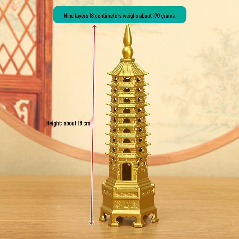 Miedziana ozdoba Pagody Wenchang: Duży, 7-13 warstwowy chiński buddyjski wystrój do domu i świątyni