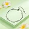 Stainless Steel Double Layer Beads Chain Bracelet for Women Girls Adjustable Round Bead Chain Bracelets Minimalist Jewelry Gift