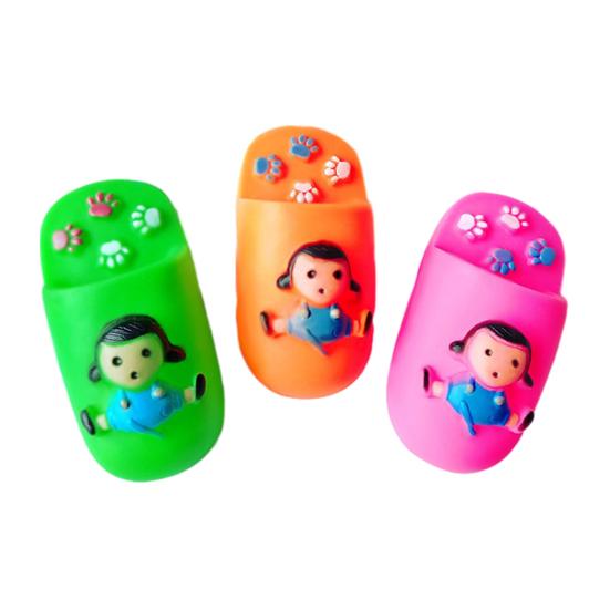 Dog Slipper Toy Squeaky Cute Slipper Dog Chew Toy Teeth-Cleaning Toy for Puppy Teething Dogs Interactive Fetch Play