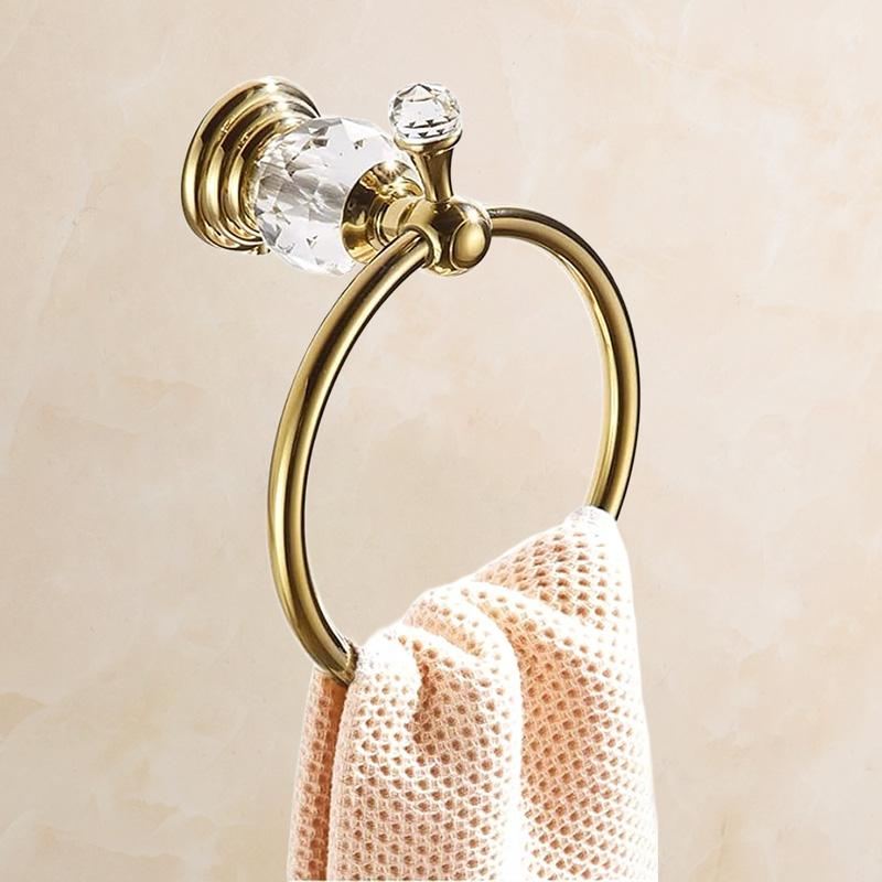 Bathroom Towel Shelf Gold Finished Bath Toilet Paper Holder Robe Hook Towel Rack Holder Tumble Holder Soap Basket ELG85400