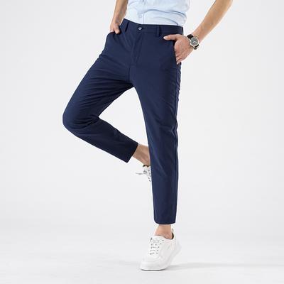 Summer Men's Light Business Casual Trousers Versatile Breathable Nine-minute Trousers Small Suit Trousers