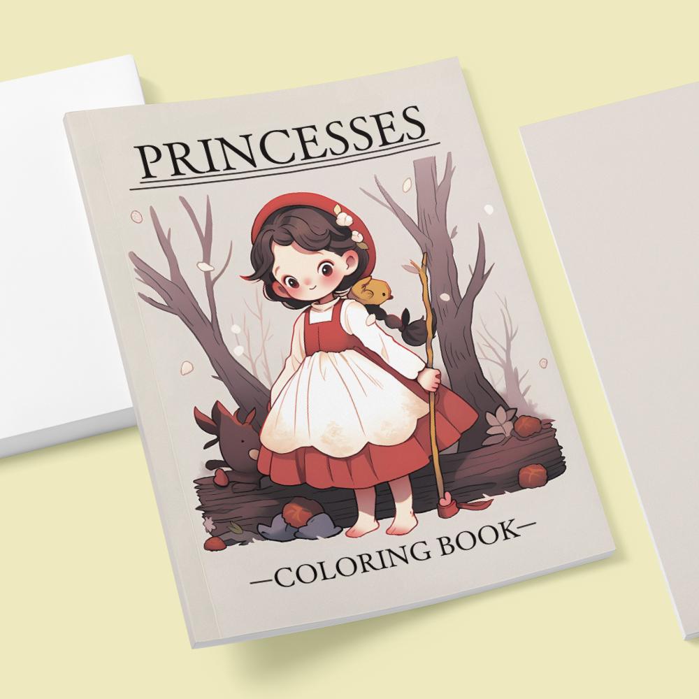 1pc, Princess Coloring Book, Teenagers Coloring Book, 30 Different Patterns, 100gsm Thick Paper, Relieve Stress, Birthday Gift
