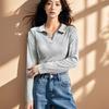 Lapel Design Simple and Versatile Long-sleeved Shirt New Style Shirt for Women