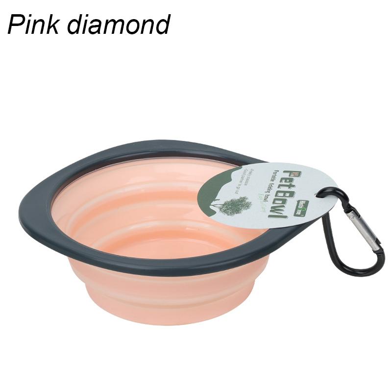 Haustierfutter Napf Katze und Hund Futter Haustier Silikon Zusammenklappbar Tragbar 2 in 1 Haustier mit Karabiner Flasche Outdoor Reisen Wasserbehälter