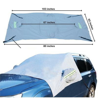 Car Front Windshield & Side Mirror Sun Snow Frost Ice Protector Tarp Flap Cover