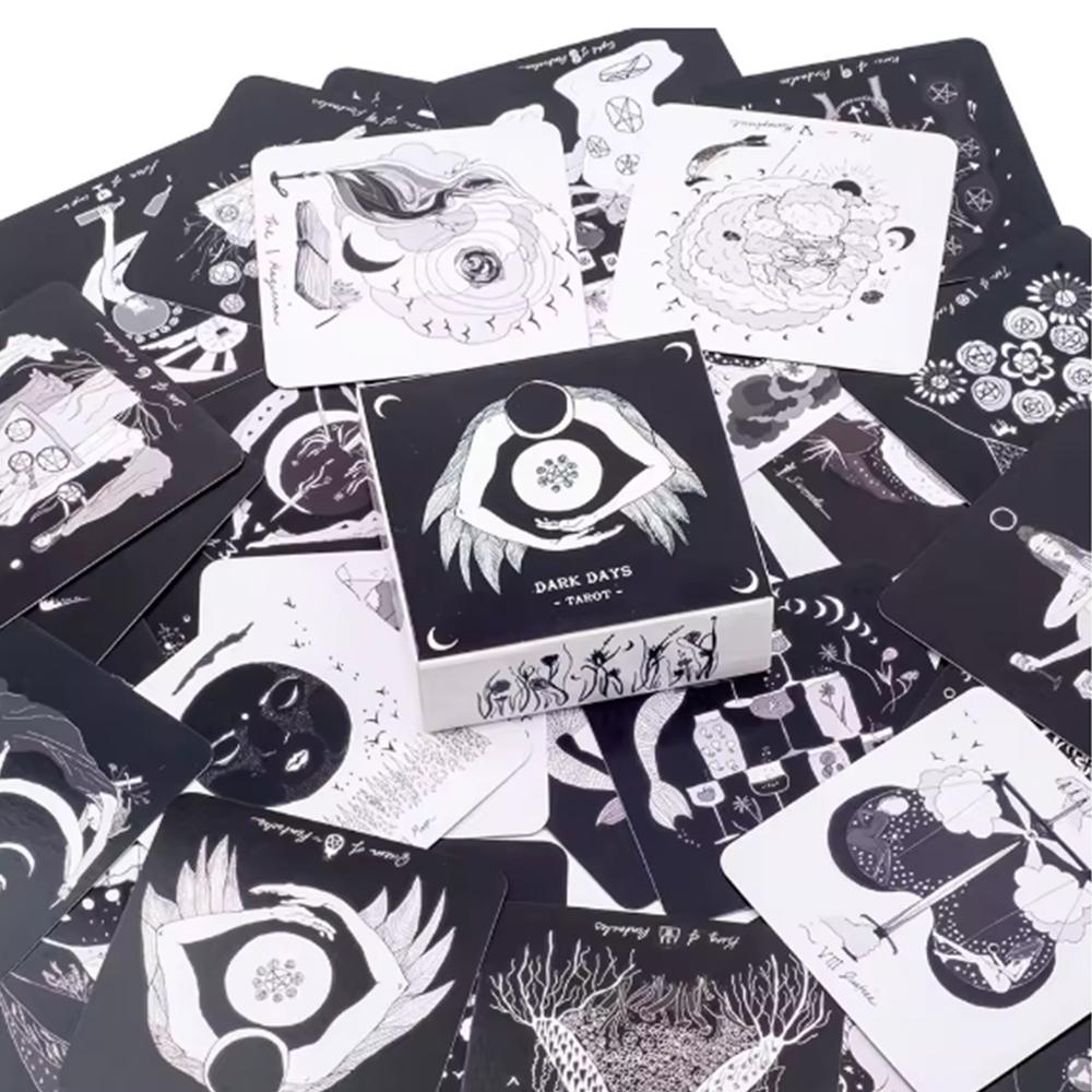 Dark Days Tarot 78 Cards Deck with PDF Guidebook Inspired by Divine Feminine Energy Divination Party Board Game 7.6*7.6cm