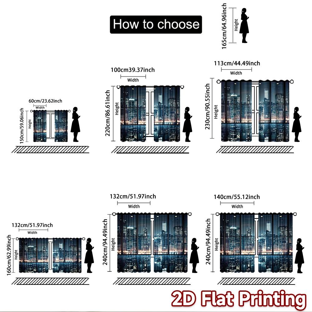 2D flat Photography Backdrop Party Backdrop City Skyline at Night 100% Polyester Festive Wall Decor Use for Holiday