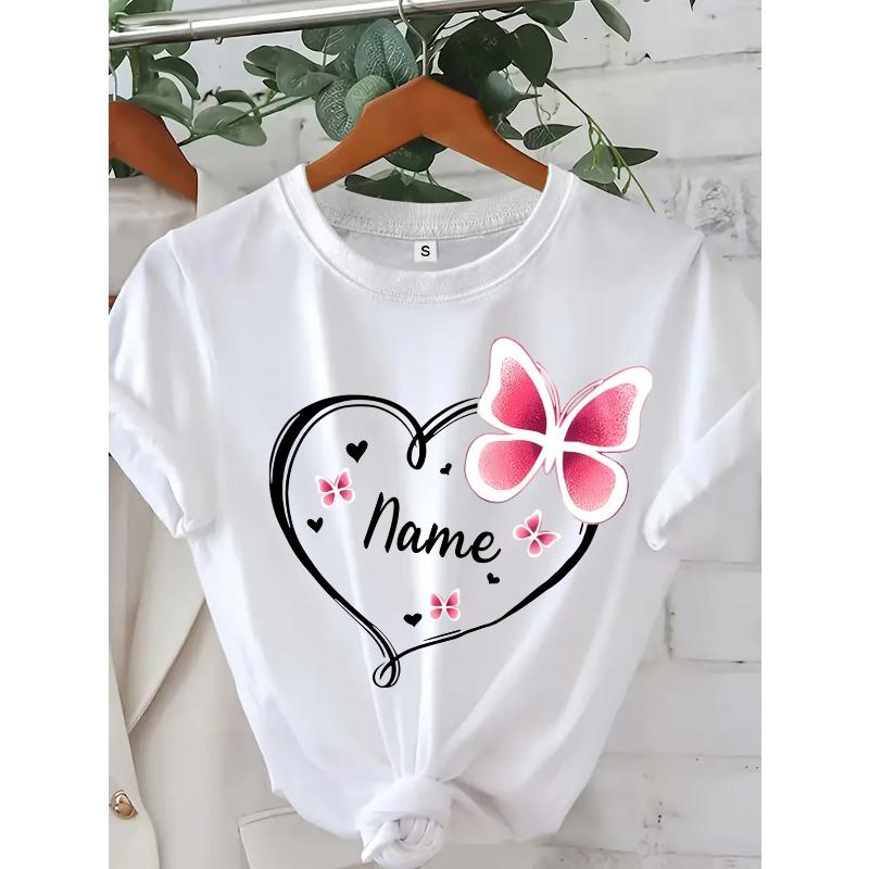 Custom Text Personalized T-Shirt Business Team Logo Print Casual Top S белый
