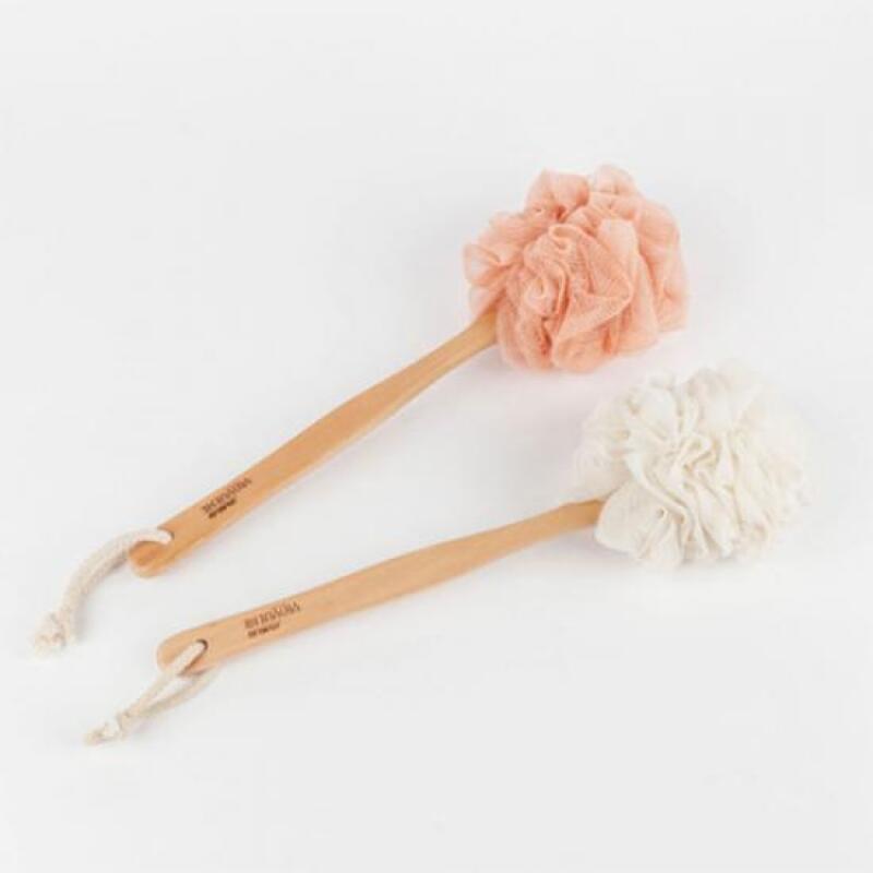 1 Modern Simple Wood Handle Shower Ball (Choose 1 color) pink