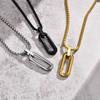 Vnox Geometric Necklaces for Men Women, Hollow Pin Shaped Pendant with Box Chain, Stainless Steel Collar Unisex Jewelry
