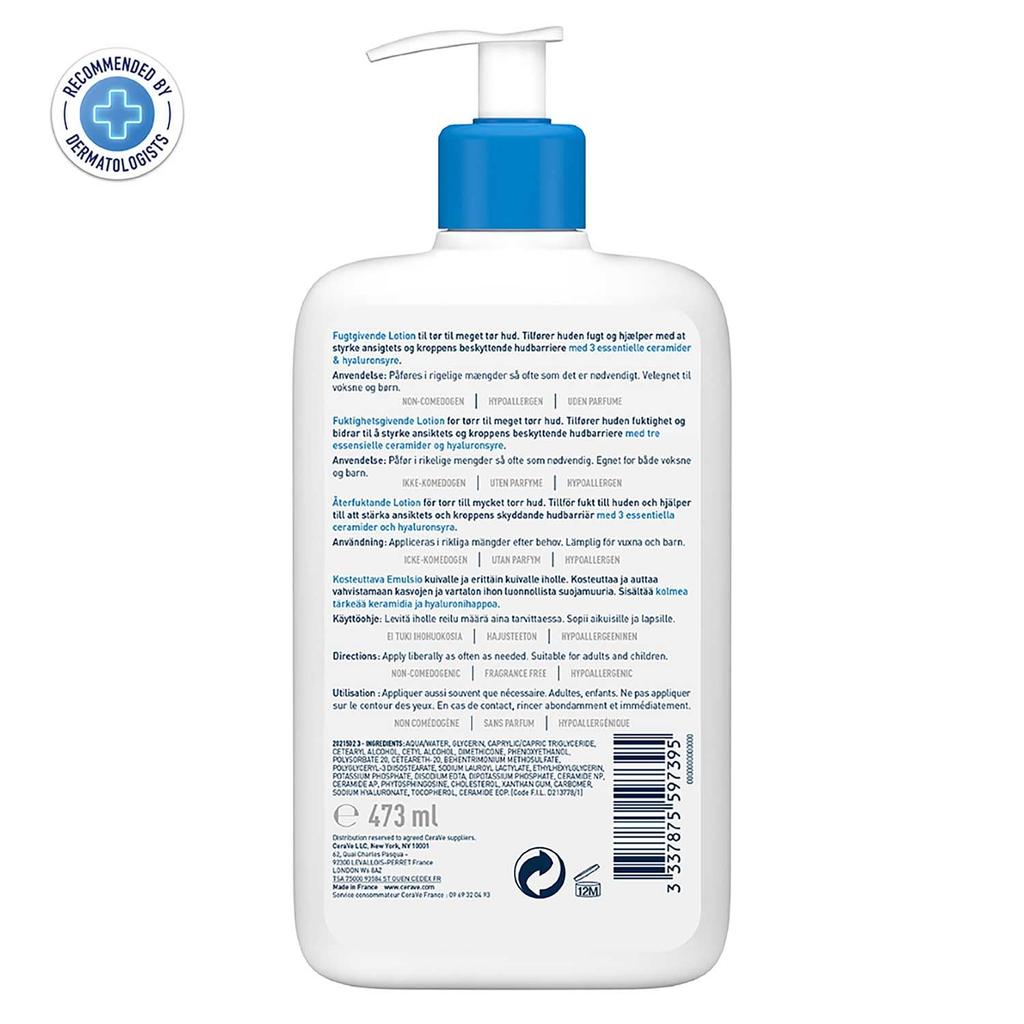 CeraVe Moisturizing Lotion For Dry Skin (473ml) - Formulated With 3 Essential Ceramides And Hyaluronic Acid | Non-Comedogenic, Oil Free And Fragrance-