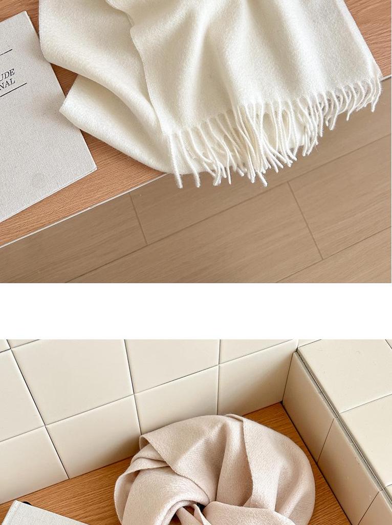 Luxurious Women's Winter Wool Scarf, Solid Color & Thickened for Warmth - Perfect Gift