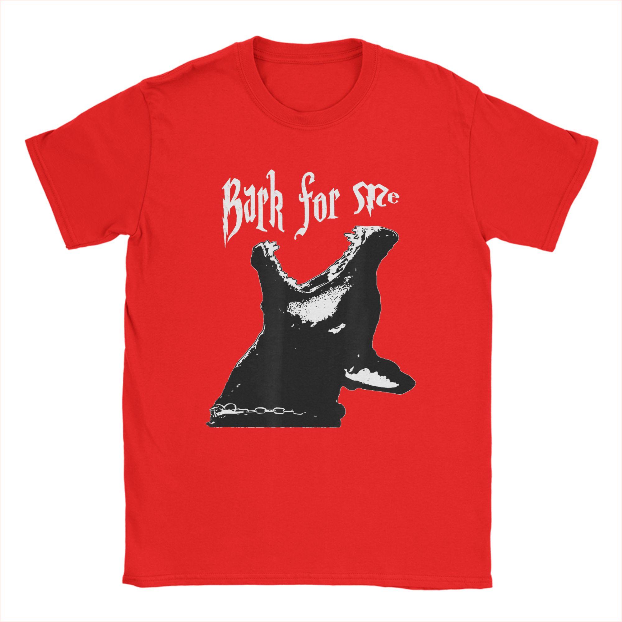 Bark for Me Fierce Dog TShirt Men  Novelty Pure Cotton Tee Shirt Round Neck Short Sleeve T Shirt Printed Tops S