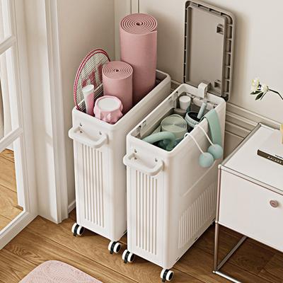 Rolling Storage Basket with Wheels Handle Design Large Capacity Easy To Transport Free Standing Laundry Hamper with Lid