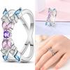 Popular Glow In The Dark Rings For Women 925 Silver Star Moon Sun Rings Sparkling Cubic Zircon Exquisite Jewelry Gifts