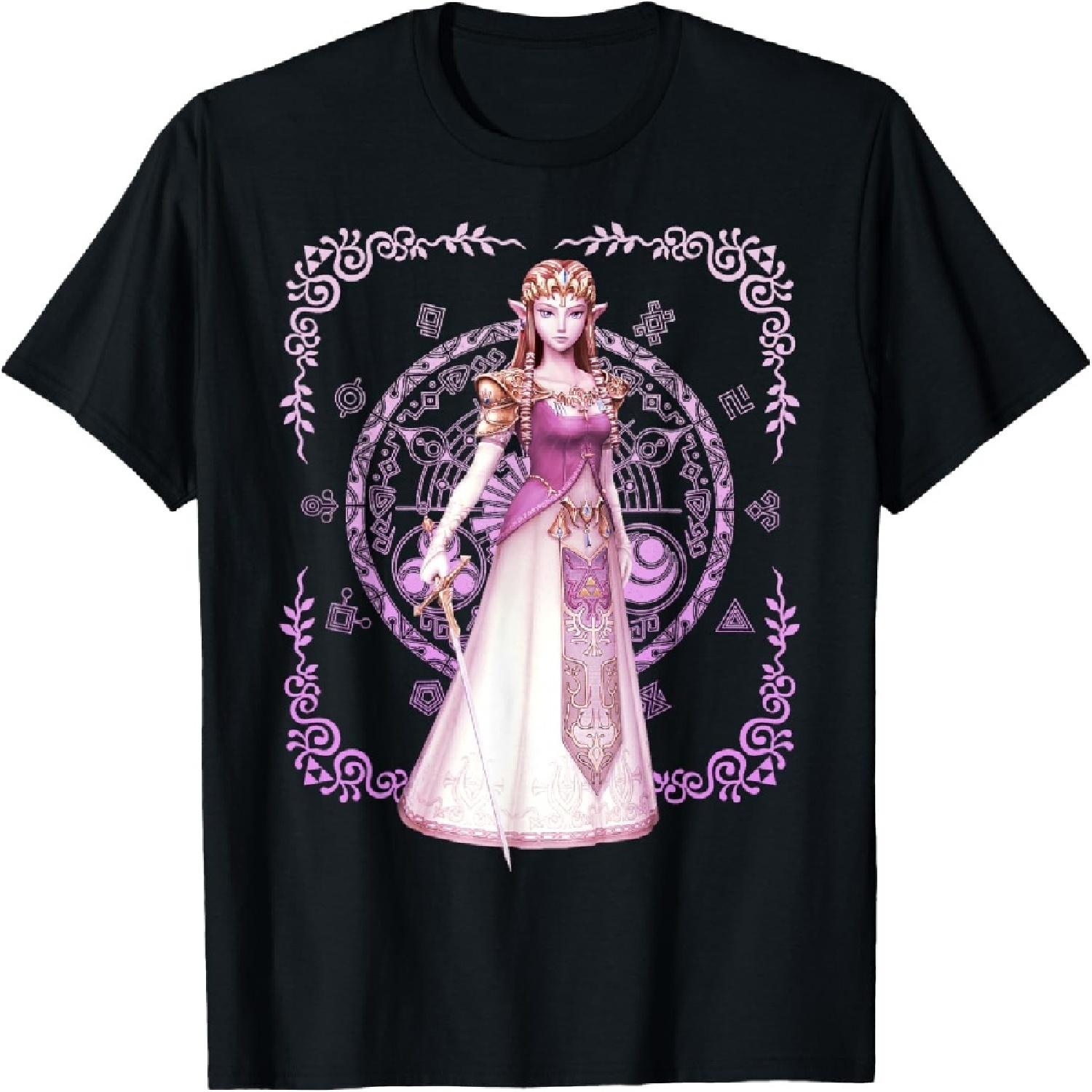Nintendo Zelda Pink Ornate Border Portrait Graphic T-Shirt T-Shirt XXXXXL разноцветный