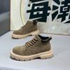 Autumn new high-top leather surface light and comfortable casual soft-soled lace-up shoes